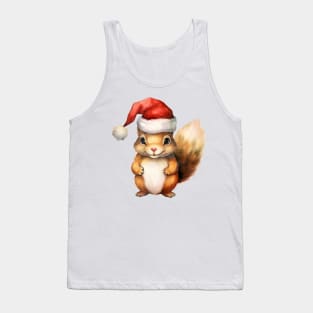 American Red Squirrel in Santa Hat Tank Top